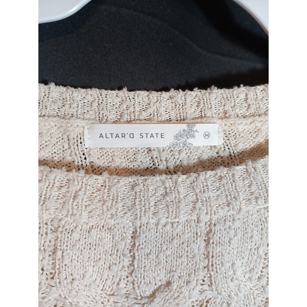 Altar’d State Women’s Medium Ivory Cropped Long Sleeve Sweater Clean Girl Cozy - Picture 4 of 4